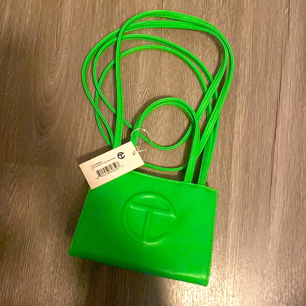 Small Highlighter Green Telfar Shopping Bag